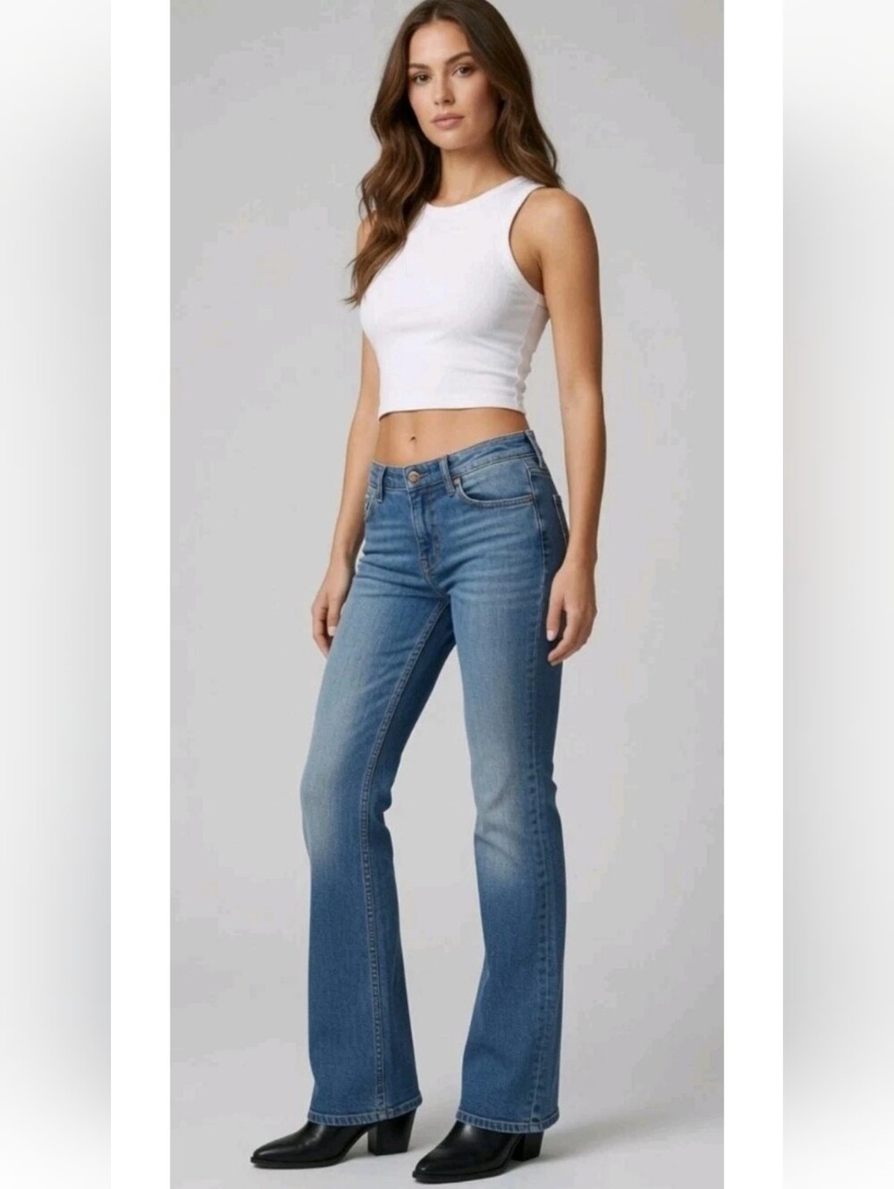 Vintage Boot Heel Trading Co Fairfax Low Rise Flare Jeans  Y2k Boot Cut Cotton 8